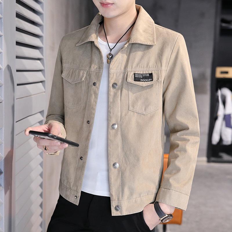 Men's Korean Style Suede Slim-fit Single-breasted Jacket for Spring/Autumn Fashion