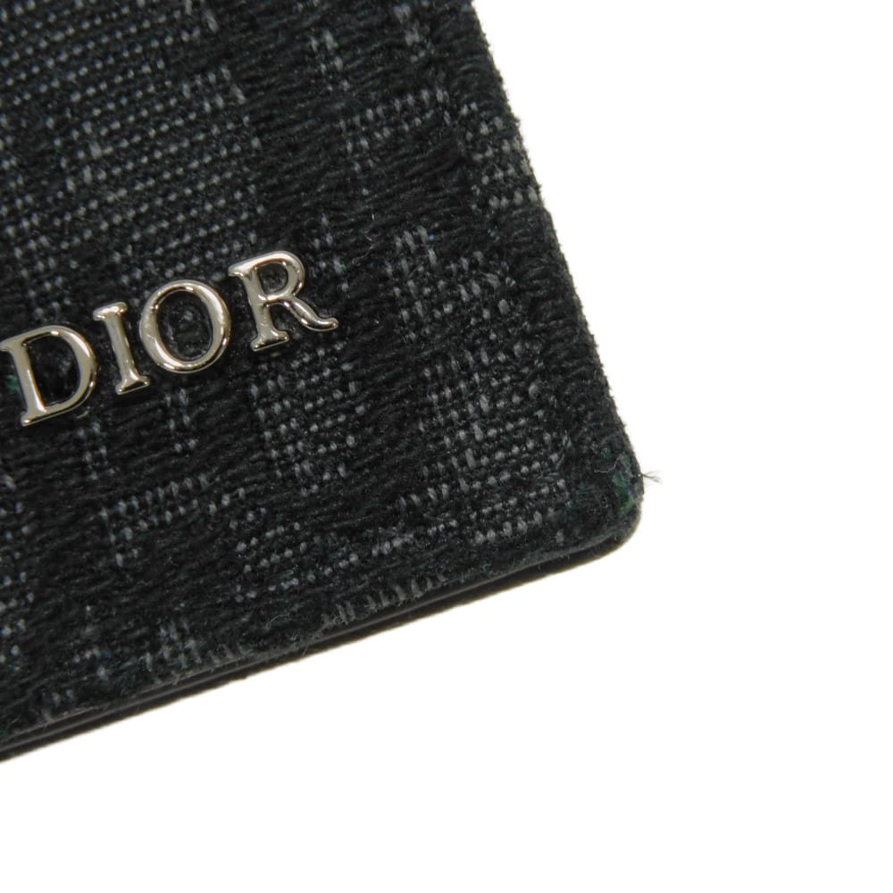 Used 10656 Saddle Vertical Card Holder 2ADCH169YKS_H03E 7946 Logo Metal Oblique Jacquard Black Men's from Japan