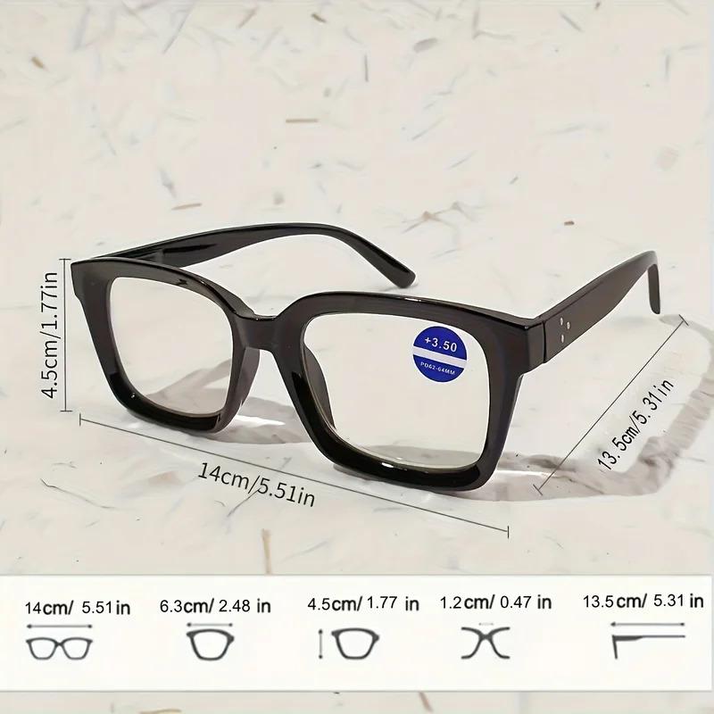 3 Pack Stylish Square Reading Glasses for Male Female Spring Hinge Blue Light Blocking Comfortable Fit Durable Construction