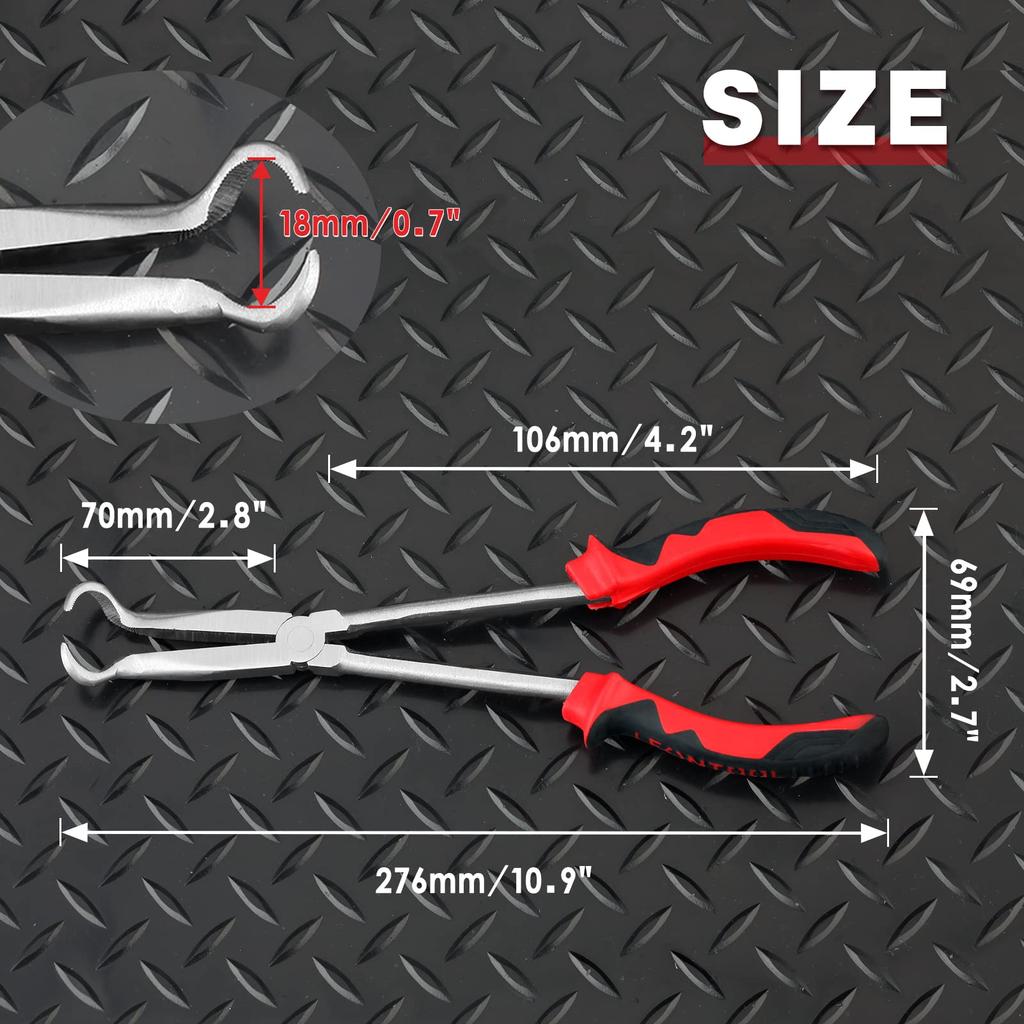 LEONTOOL Schlauchzangen Werkzeuge Motorrad Gerade Schlauchschellenzange Mechanikerzange Langer Schlauchgreifer Lange Spitzzange Schlauchschellenzange Lange Reichweite Langer Typ