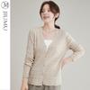 JIUMU Women's Loose Wool Knit V-Neck Cardigan YY039