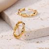 Stainless Steel Irregular Twist Earrings for Women Gold Color Round Hoop Earrings Fashion Jewelry Wedding Gifts
