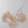 5PC Gold Ginkgo Eucalyptus Holly Three-Pronged Fan Leaf Netting Artificial Flowers for Wedding Arch Arrangement Home Decor Craft