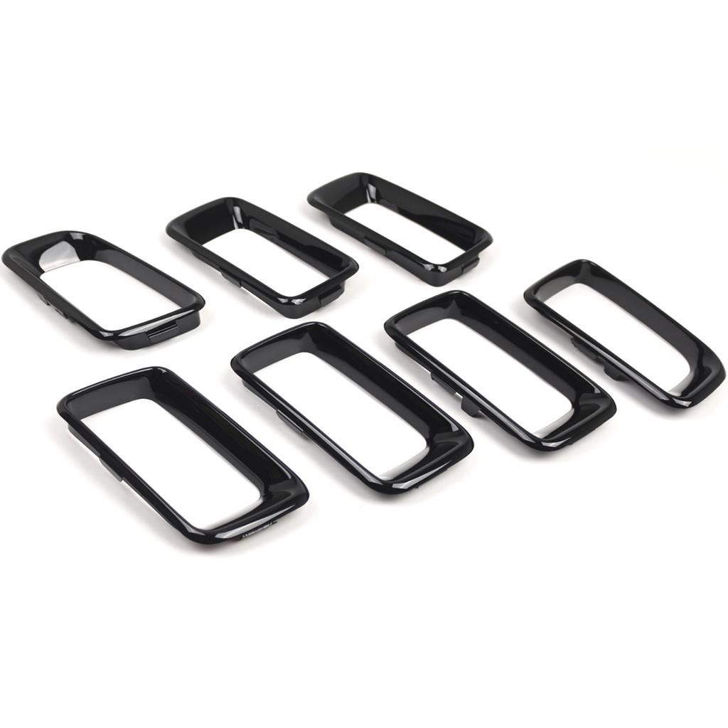 7pcs Front Grille Grill Insert Cover Frame Replacement for Jeep Compass from 2011 to 2016, 51137449207, 51137300589