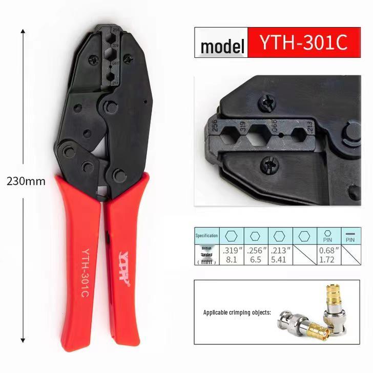 YTH-301 Series Ratchet Crimping Tool for Pin-Type Terminal, Labor-Saving Manual Crimper.