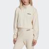 Adidas Originals 1/4 Zip Fleece Sports Pullover Sweatshirt Women Sweatshirts Beige HL0047