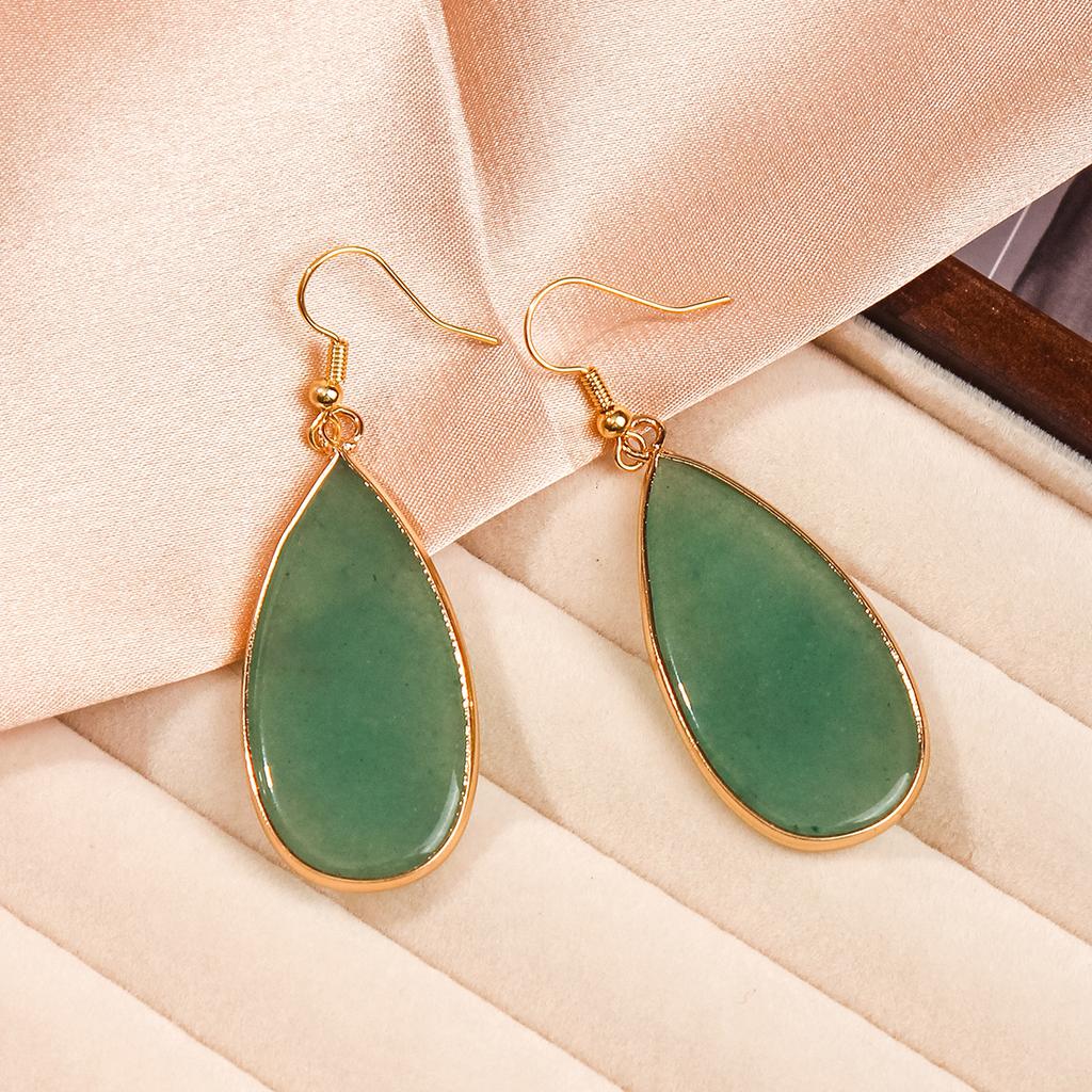 Natural Stone Earrings, Light Luxury High-end Earrings, Blue Pine, Green Eyed Stone Earrings, Accessories