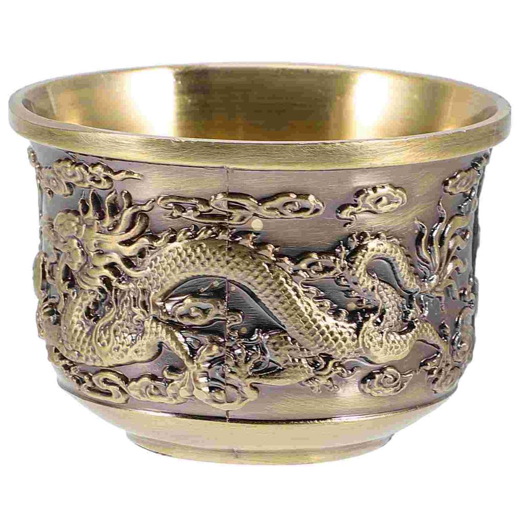 Portable Dragon Pattern Teacup Vintage Tea Cup Retro Teacup Chinese Style Home Decor Kitchen Drinkware Glass Dining Bar