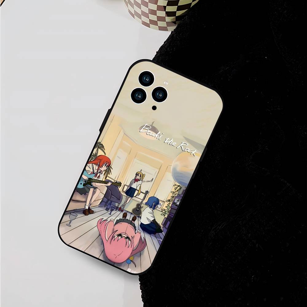 Anime Bocchi The Rock For IPhone 15 16 14 Plus 13 12 11 17 Pro Max 17 Air Black Soft Phone Cover