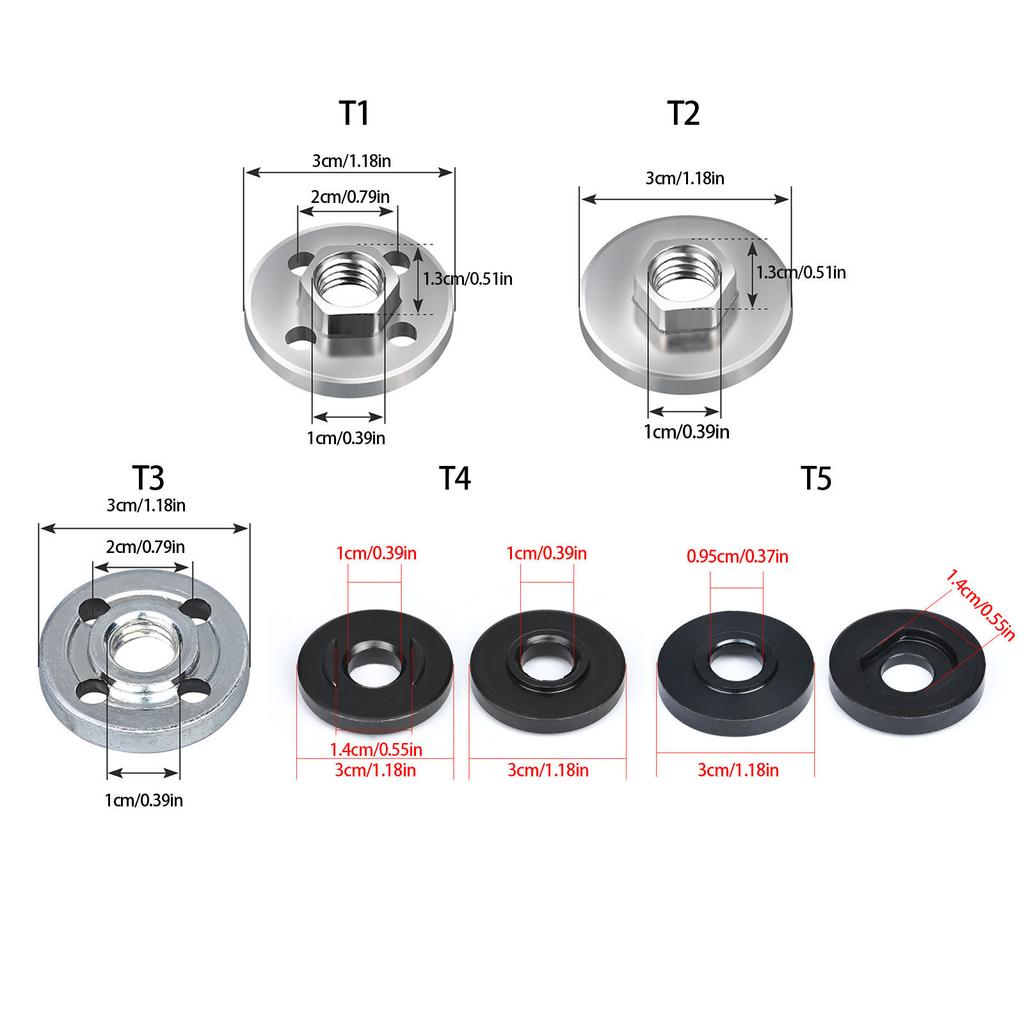10Pieces Heavy Duty Universal Angled Grinder Backing Plates for 100mm Models Four Hole Hex Design Alloy Material Secure