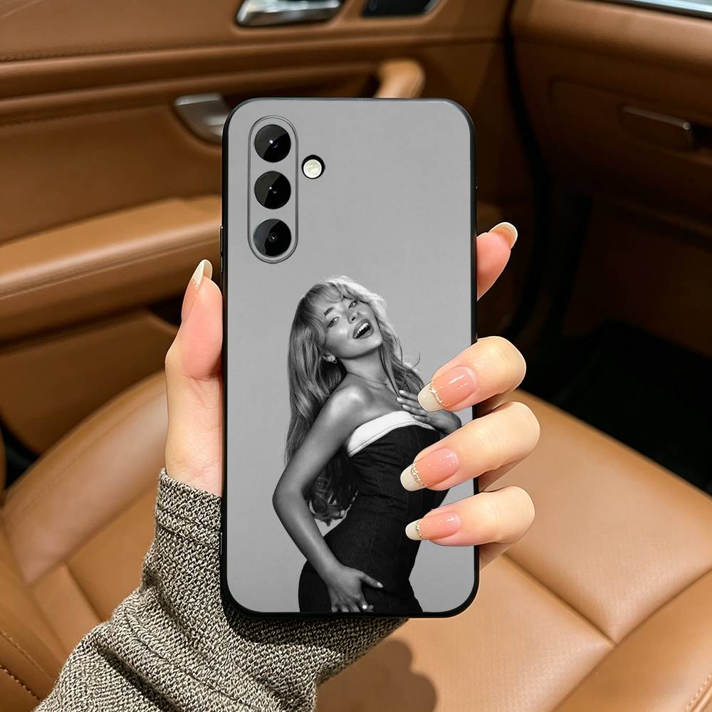 Singer S-Sabrina C-Carpenter Black Soft Silicone Phone Case for Samsung Galaxy A73, A71, A72, A70, A53, A52, A51