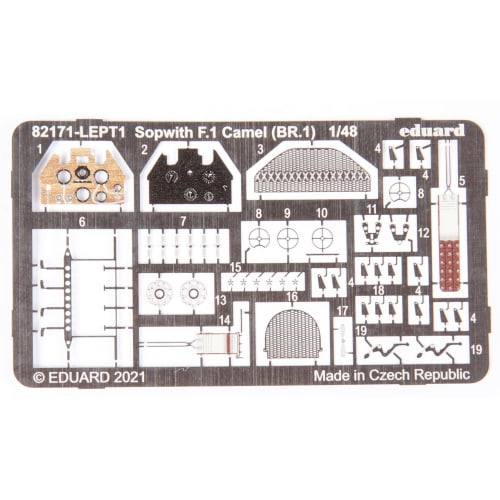 Eduard 1/48 Profipack RAF Sopwith F.1 Camel BR.1 Engine Plastic Model Kit EDU82171, Molded In Color