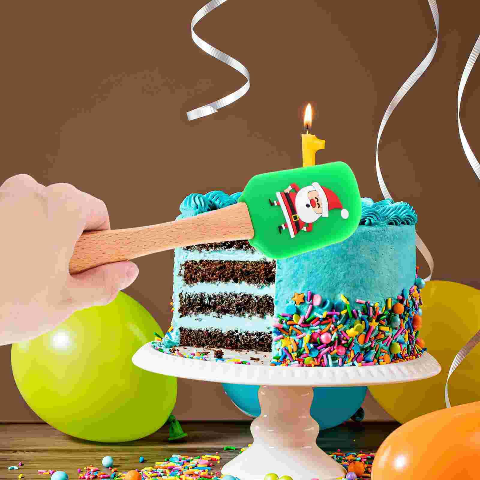 

5 шт. Кремовая лопатка кухонная силиконовая выпечка рождественское арахисовое масло крекеры печенье принадлежности для выпечки формы для выпечки 25.00X5.00X1.00CM