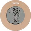 TANITA Digital Temperature and Humidity Meter with Light Brown BR Clock, Desktop, Magnetic, TT-585