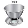 Stainless Steel Kitchen Scale with Bowl, 5kg/1g, 0.1g Precision Baking & Food Table Scale.
