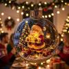 1Pcs Santa Claus Themed Clear Plastic Christmas Ball Ornament Led Light Hanging Decor For Christmas Tree Party Decoration