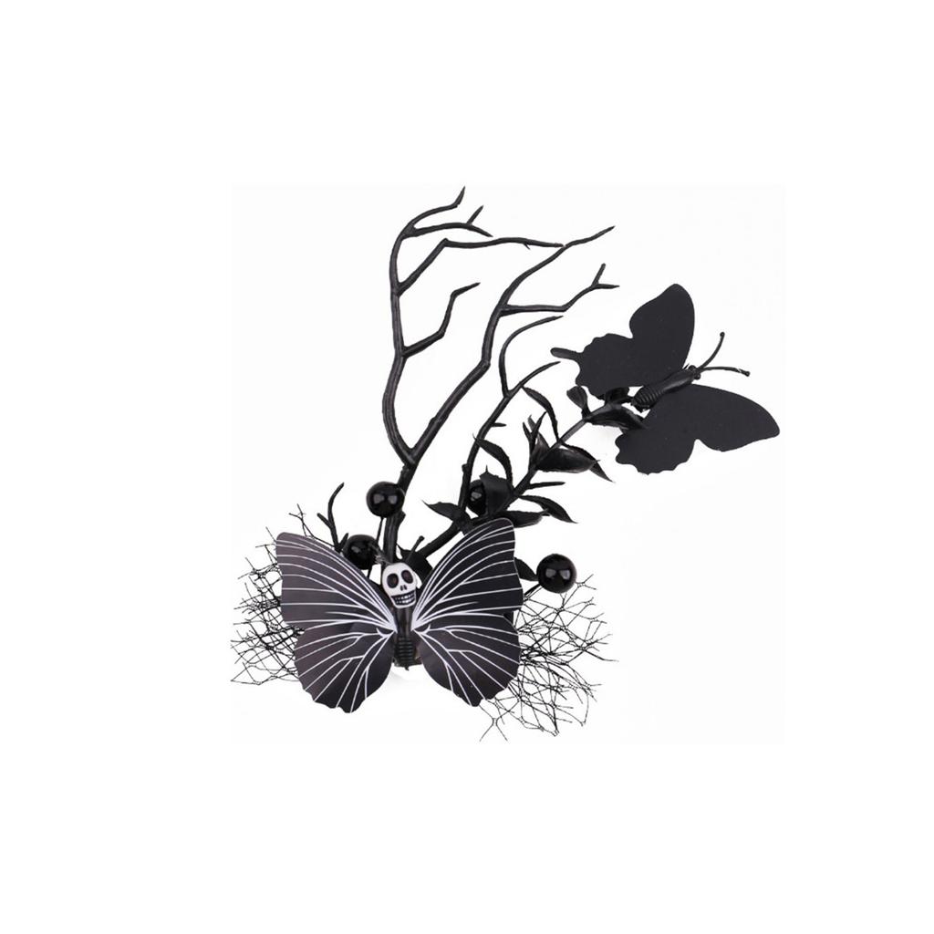 Mesh Hairpin Peculiar Dance Dress Butterfly Dead Branch Side Clip Decoration