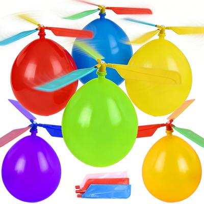4/8Pcs Helicopter Balloon Manual Assembly DIY Flying Balloon Helicopter Outdoor Flight Model with Spiral Propeller Party Favors