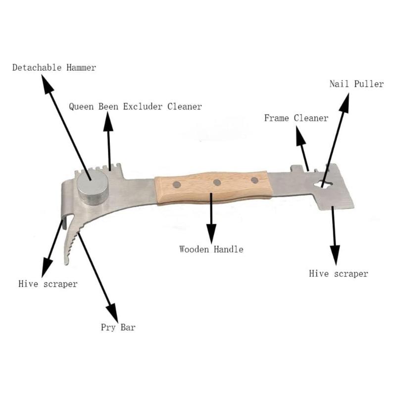 Apiary Maintenance Essential 7 In 1 Zinc Alloy Scraper Multipurpose Tool Top Sale