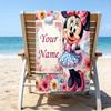 1pc Minnie5 Beach Towel with Custom Name, Beach/Swimming/Bath/Picnic/Camping Towel, Suitable for Seaside Beaches