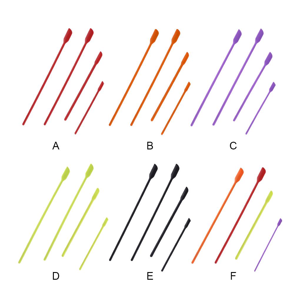 4 Stück Lebensmittelqualität Materialien Mini Silikonspatel Leicht zu reinigen Kleiner Spatel Silikon Mini