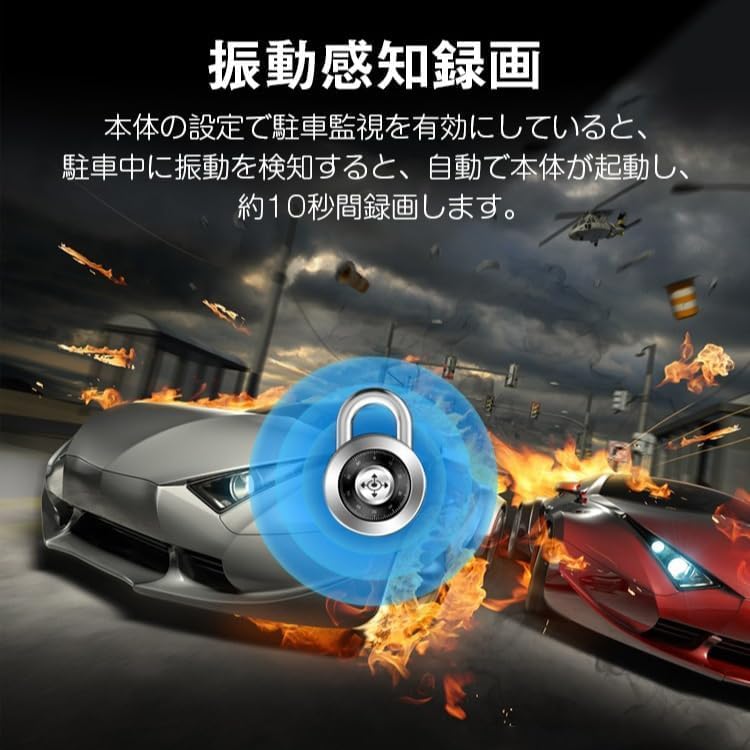 Drive Recorder, Mirror Type, Front and Rear Camera, Telescopic Mirror, 1080P, 10-inch IPS Touchscreen,