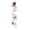 Furinno Rossi Wall-Mounted Floating Corner Shelf, White, 5 Tiers, Radial