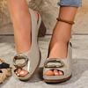 Large-sized Thick-heeled Shoes Fish-mouthed Mid-heeled Sandals Large-sized Sandals Devotion
