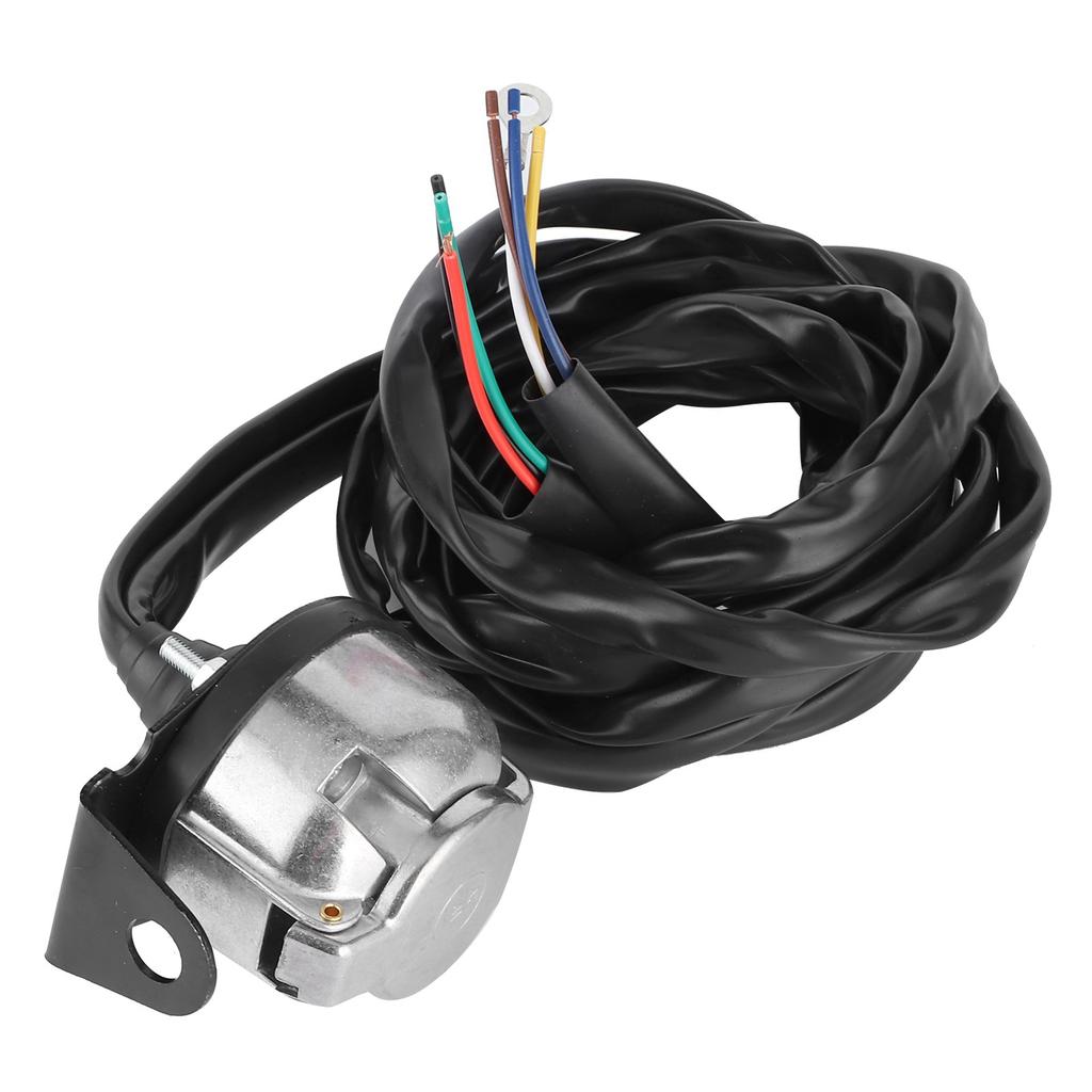 7 Pin European Trailer Connector Socket Wiring Plug 2m Cable for Commercial Vehicles Semi Trailers