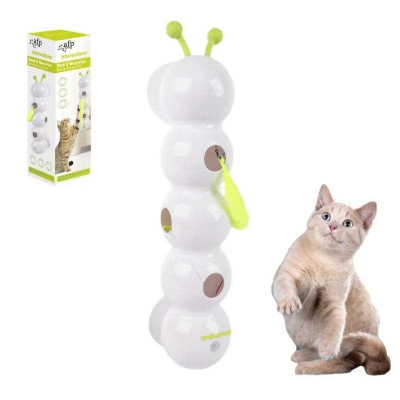 1Pc Intelligent Interactive Cat Toy with Replaceable Prey Tail Smart Motion Worm Cat Toy for Indoor Cats Interactive Caterpillar Design Cat Dog Toy