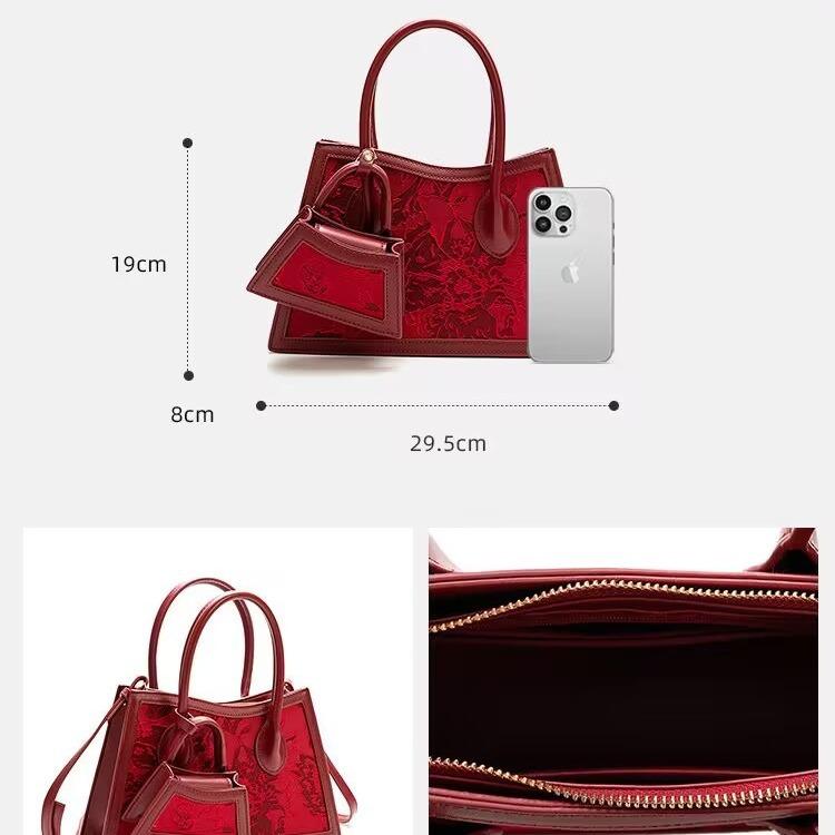 Red Bag Wedding Bag Zaizai Bag Fashion High-End Bride Bag Wedding Messenger Handbag Women'S Bag