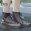 Travel Shoe Covers 1 Pair Waterproof Rainproof Protectors with Zipper And Compact Rain Drawstring Anti-Slip Sole Overshoes for Men Women Snow