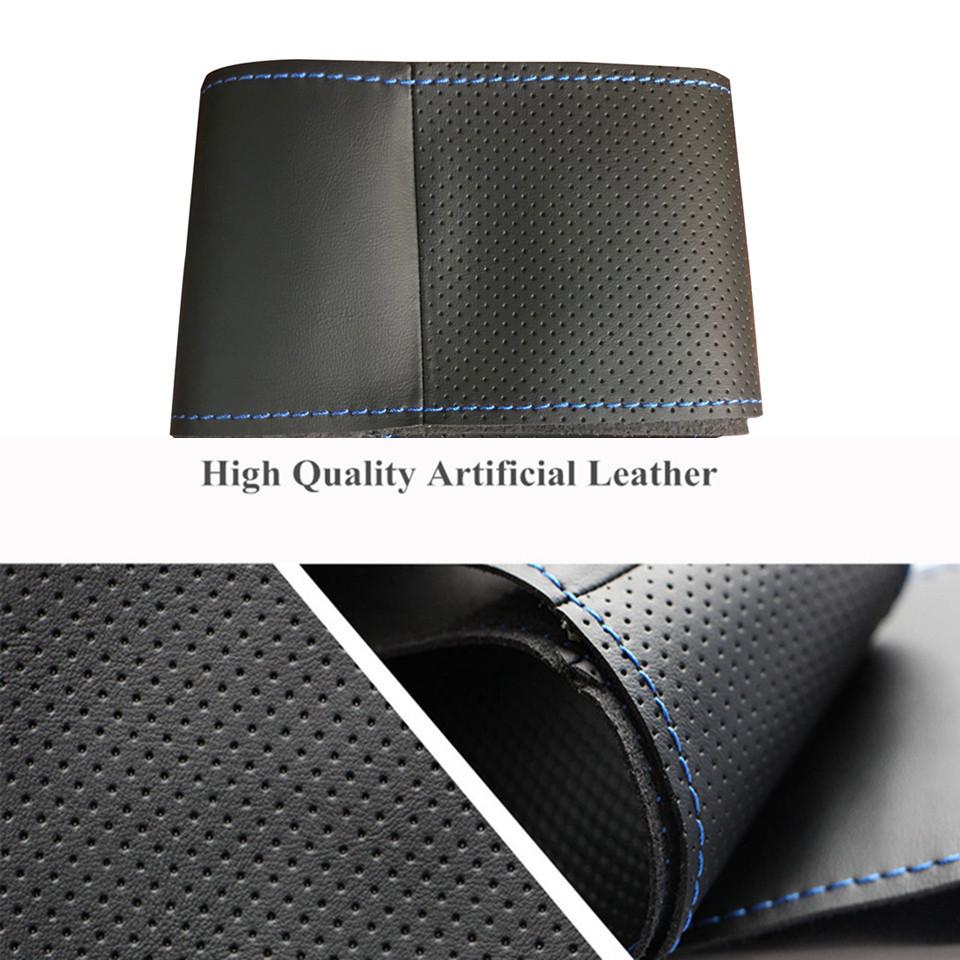 Hand-Stitched Black Microfiber Leather Steering Wheel Cover For Honda Civic 10 2016-2019 CRV CR-V 2017-2019 Clarity 2016-2018