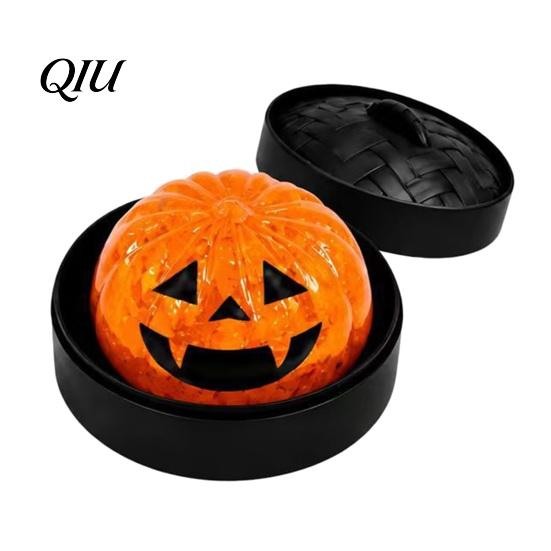 Portable Dumpling Toy Halloween Stress Relief with Steamer, Glitter Ball Fidget Party Favors Toy, Anxiety Relieving Steamed Bun Squeeze for