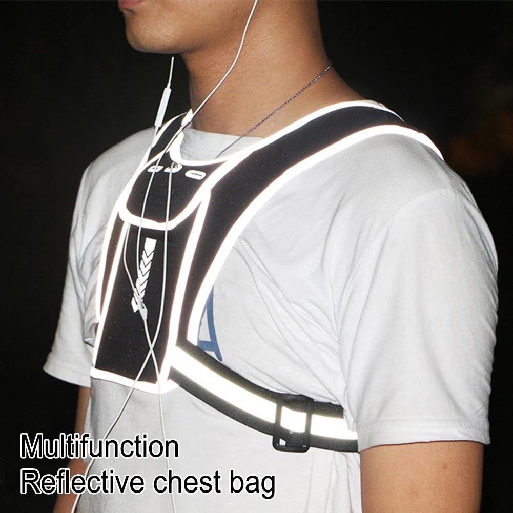 Running Backpack Reflective Vest Package Multifunctional Sports Phone Holder Water Bottle Bag Chest Pack For Outdoor Sports