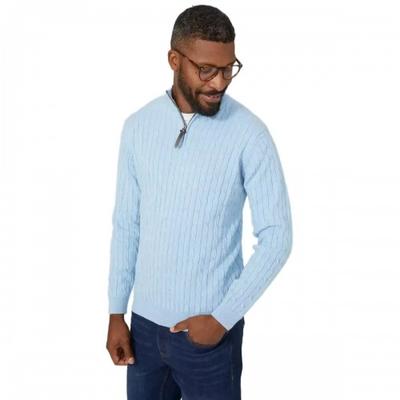 Men's Cable Cotton Half Zip Jumper