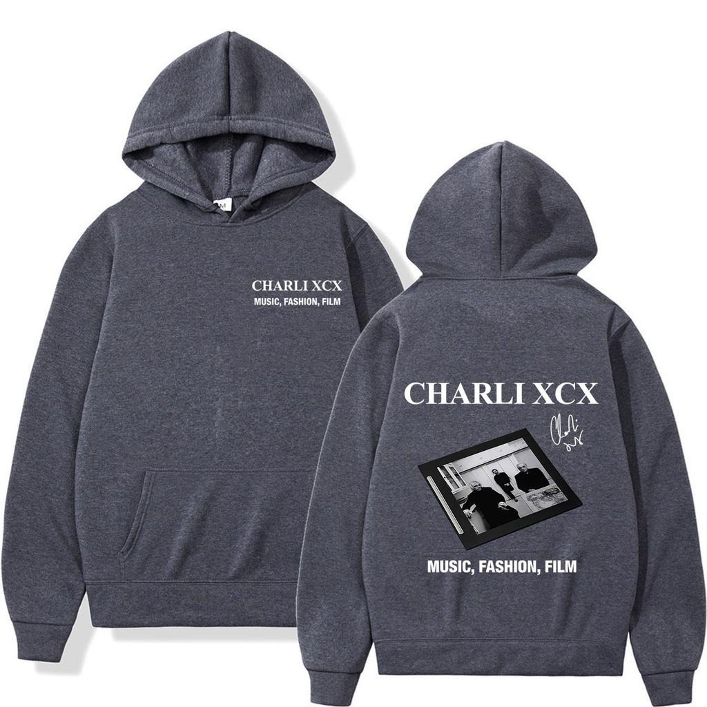 CHARLI XCX Album Music, Fashion, Film Tour 2026 Print Hoodie Unisex Hip-hop Pullover Long Sleeves Casual Vintage Sweatshirt