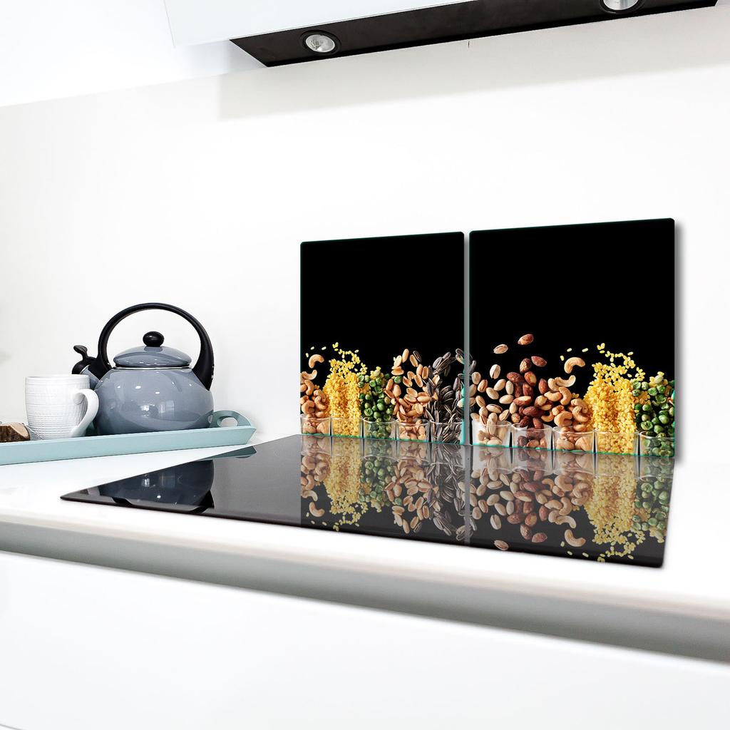 2x GLASS PROTECTIVE PLATE FOR STOVE 40x52 BLACK
