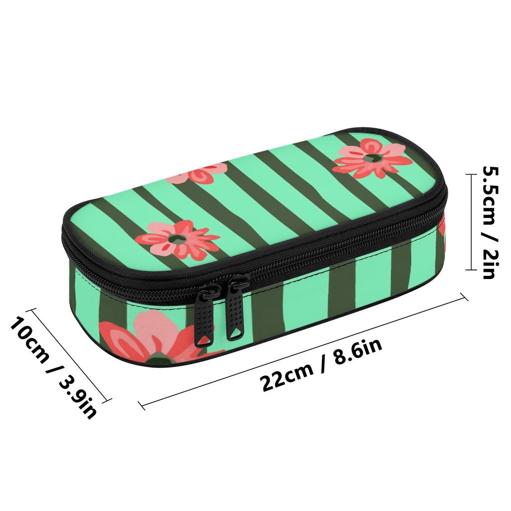 Pen Case 300D Polyester Large Capacity Zipper Closure with Mesh Pocket Removable Divider and Pen Slots for College and School Use