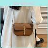 Simple Minimalist Pu Leather Saddle Bag With Stitching Details And Polyester Lining