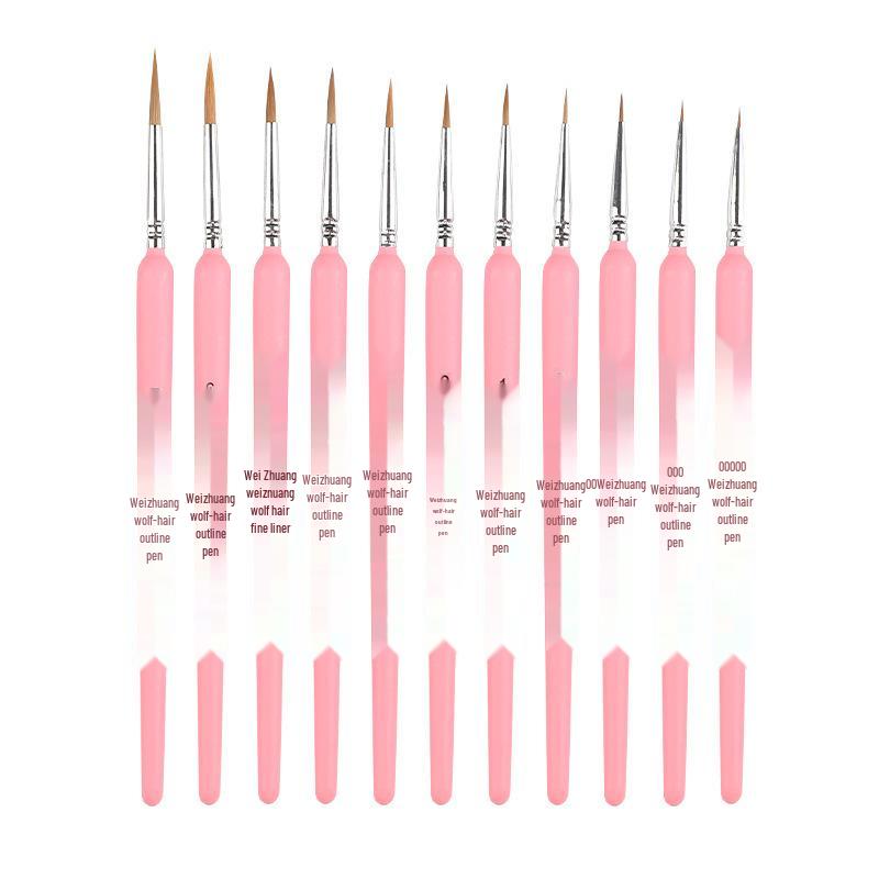 10-Piece Children's Paint Brush Set: Blue Handle Nylon Brushes for Acrylic, Watercolor, and Oil Painting