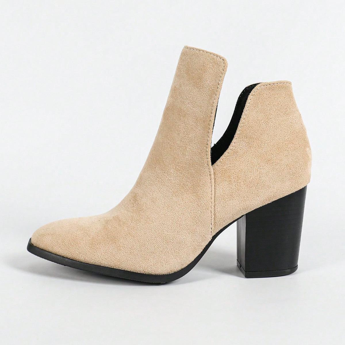 

Ботильоны челси с острым носком, женские ботильоны на высоком каблуке, универсальные замшевые ботильоны до щиколотки, короткие женские ботильоны 43 абрикосовый