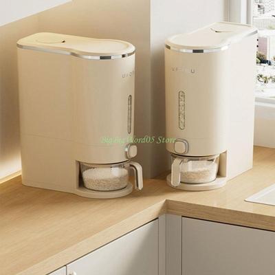 24TE 5KG Rice Bucket Kitchen Household Rice Bucket Storage Sealed Transparent Flap