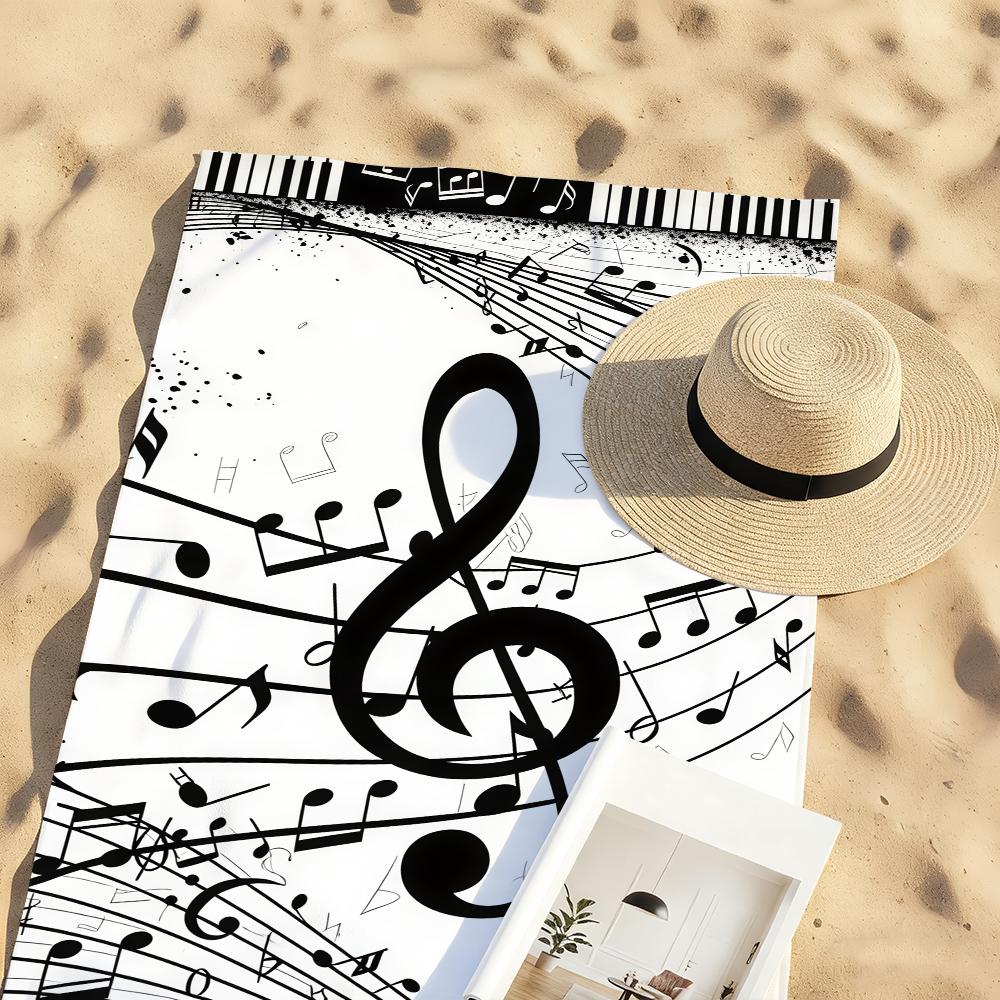 Musiknoten Klaviertasten Handtuch Schnelltrocknende Strandhandtücher Sind Geeignet Für Schwimmbäder Camping Yoga Und Das Fitnessstudio