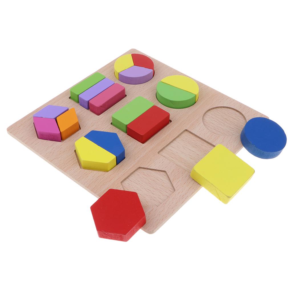 Wooden Geometry Puzzle Kids Early Educational Toy Set