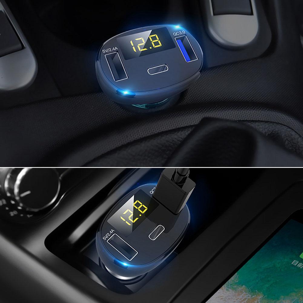 5V 2.4A QC3.0 Dual USB Fast Charge Car Charger Cigarette Lighter Adapter Socket Universal