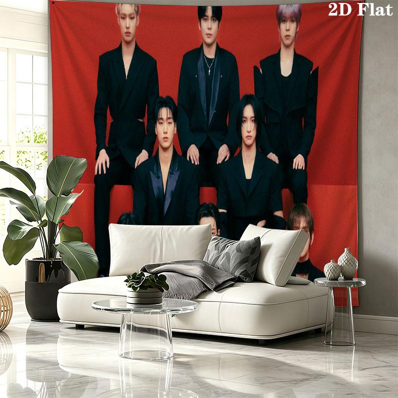 ATEEZ Poster Wall tapestry, aesthetic printed fabric blanket, suitable for bedroom, living room, and home decor.