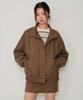 Musinsa Standard Woman Women'S Synthetic Suede High-Neck Blouson Jacket [Light Brown]
