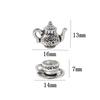 Vintage DIY Alloy Jewelry: 3D Kettle and Coffee Cup Charms Pendants