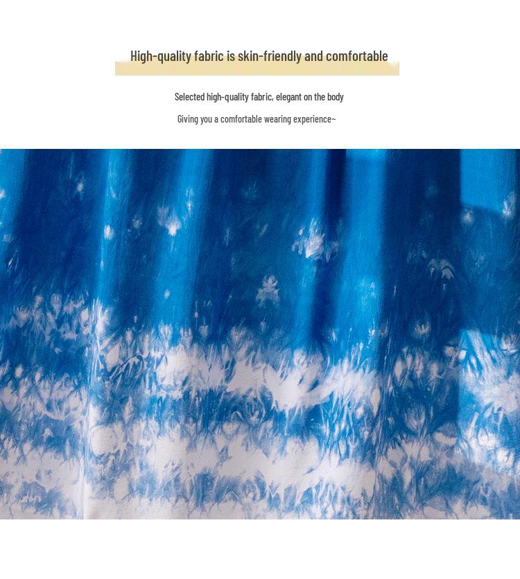 Yunnan Tie-Dye French High-End Summer Lace-Up Dress